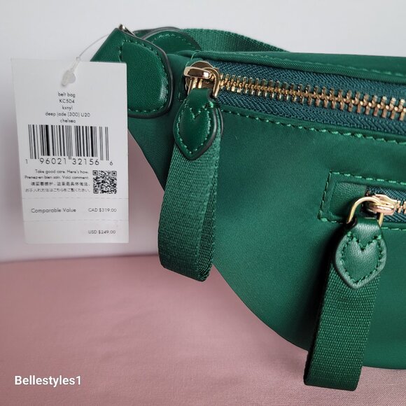 KATE SPADE BELT Bag Chelsea KSNYL Nylon BELT Bag- Deep Jade color🎈 - Picture 16 of 16